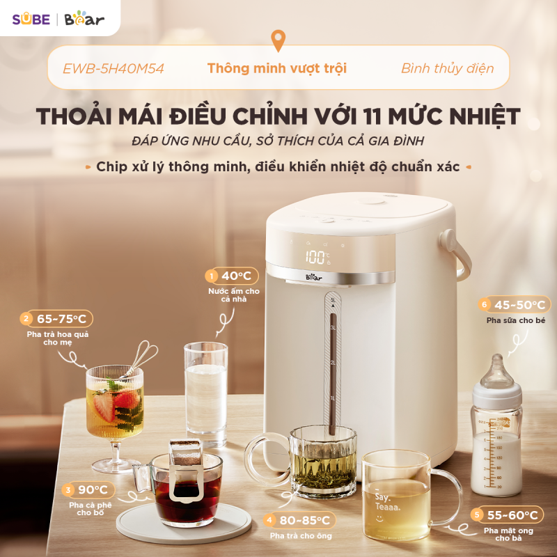 [SALE 20/10] Bình thuỷ điện Bear 5L EWB-5H50M54
